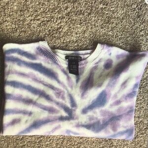 Tie-Dye Purple and White Sweater